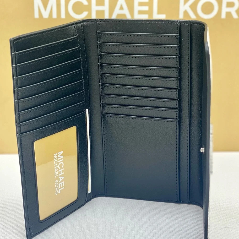 Michael Kors Jet Set Large Signature Logo TriFold Wallet